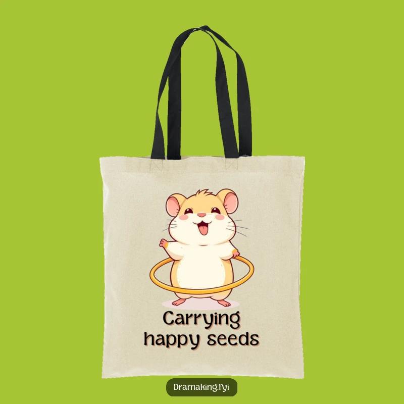 Funny Hamster Hula Hoop Tote Bag: Carry Your Energy