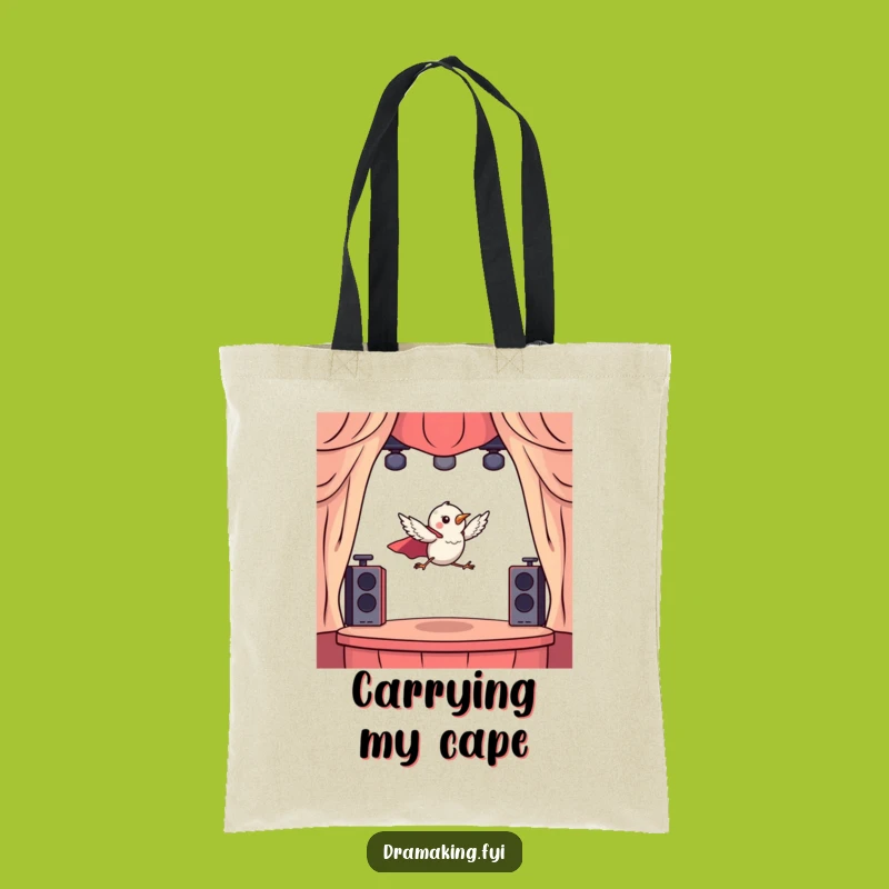 Funny Hero Bird Leaping Tote Bag: Carry Your Dramatic Style