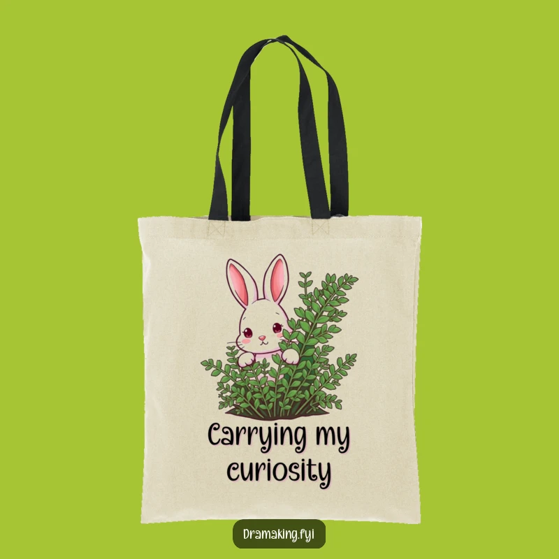Funny Rabbit Fern Tote Bag: Curious & Cute Gift for Everyday Adventures!