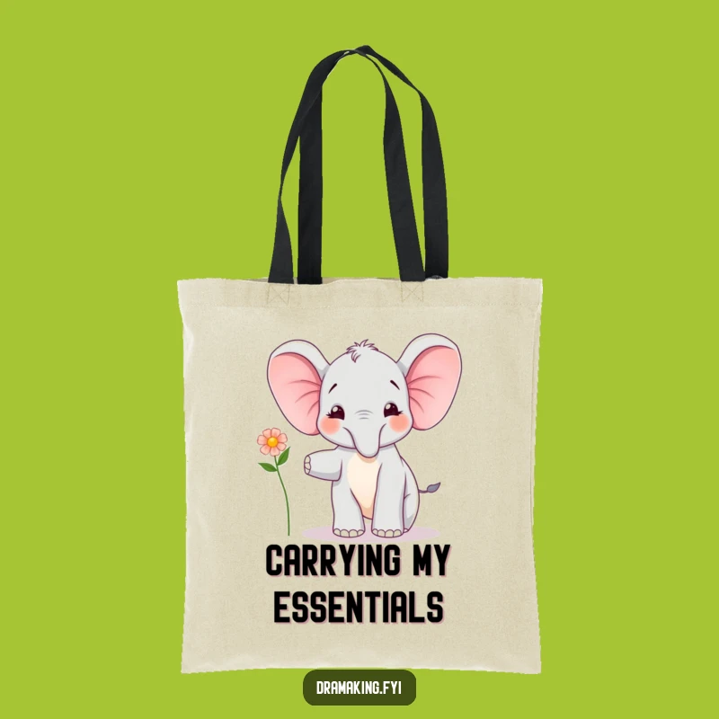 Funny Elephant Calf Balancing Tote: Carry Charm & Joy