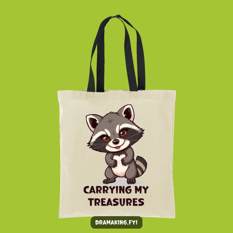 Funny Raccoon Tote Bag: Dramatic Pose, Sly Smile, Stylish & Hilarious Accessory