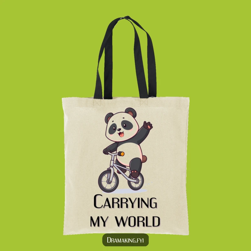 Funny Panda Unicycle Tote Bag - Hilarious Circus Accessory, Perfect Funny Gift