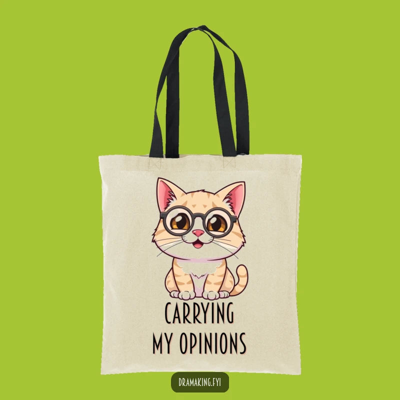 Funny Cat Tote Bag: Monocle Feline Carrier, Hilarious Sophisticated Gift