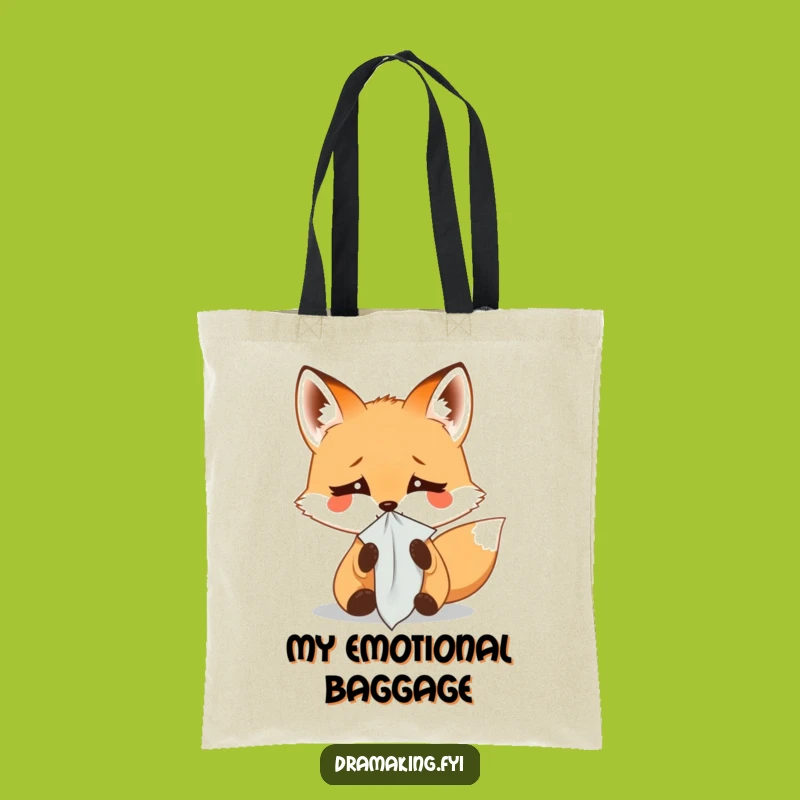 Funny Fox Weeping Tote Bag: Cute Little Fox Tearful Carry-All Gift