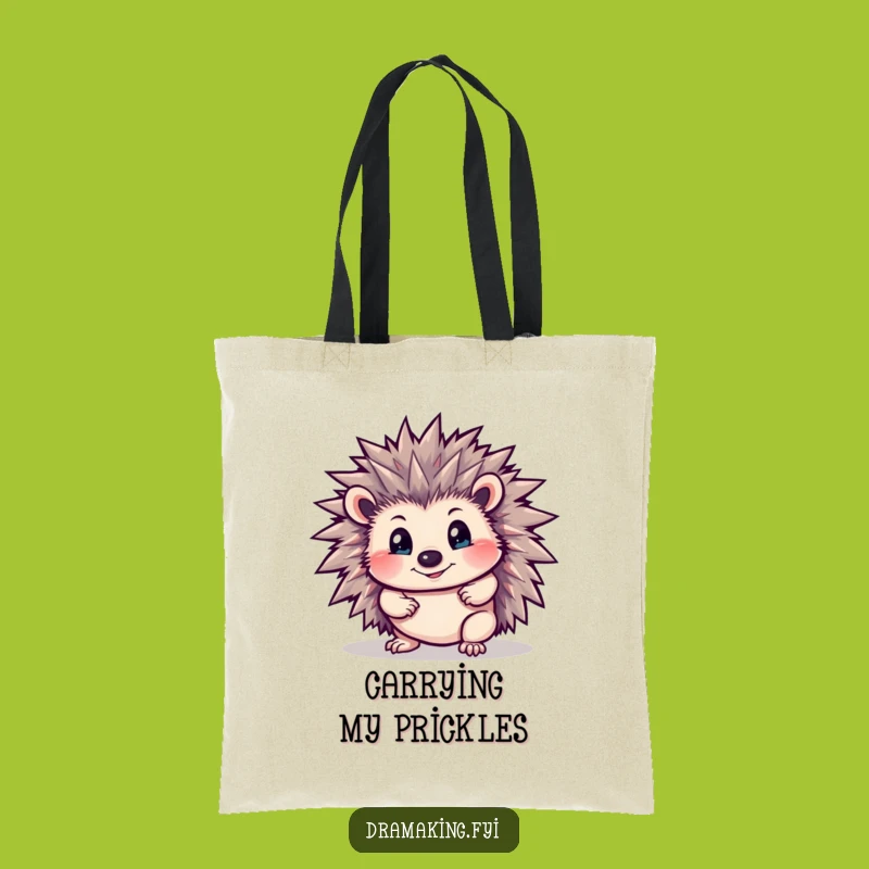 Funny Hedgehog Pose Tote Bag: Carry Your Defenses with this Quirky Animal Accessory
