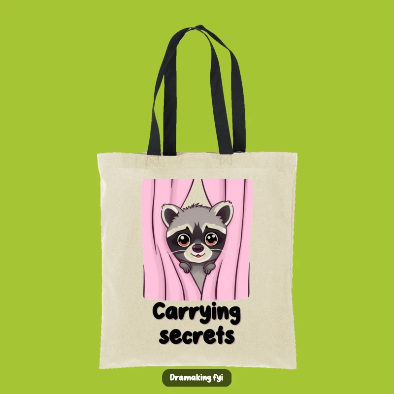 Funny Mischievous Raccoon Tote: Carry Your Secrets in Style