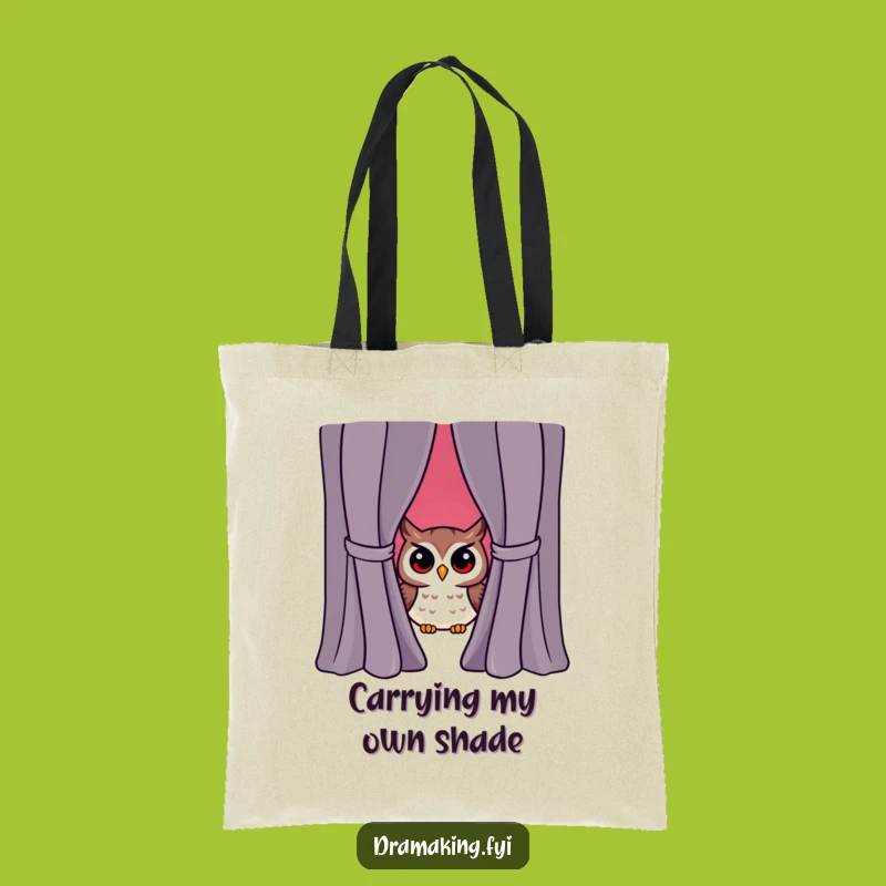 Funny Owl Peeking Curtain Tote Bag - Stylish and Humorous Surprise Accessory