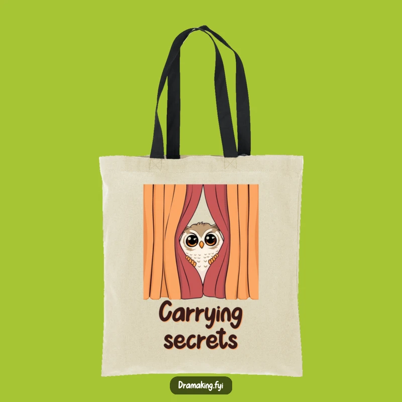 Funny Shy Owl Tote Bag: Carry Your Curiosity with Dramatic Flair