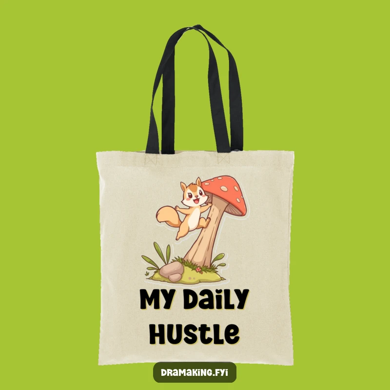 Funny Squirrel Mushroom Leap Tote Bag: Durable Character Carryall for Everyday Fun