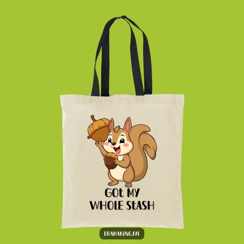 Funny Squirrel Acorn Tote Bag - Theatrical Style for Everyday Triumphs